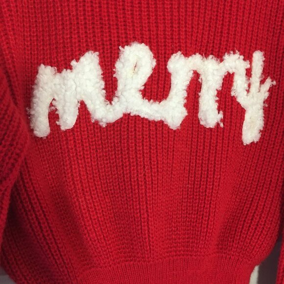 Sweater Dress Red Merry Knit Turtleneck long sleeve Midi S Ugly X-Mas - Picture 2 of 7